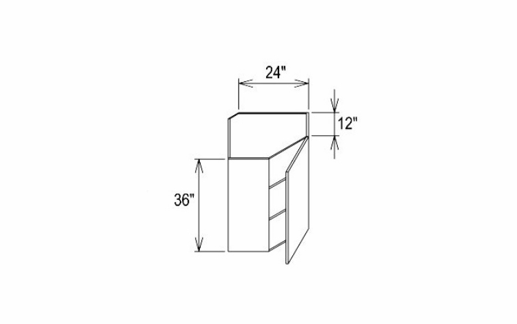 Innovation Imperial Blue WDC2436: Wall Diagonal Cabinet: RTA Kitchen Cabinet