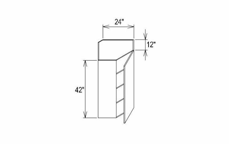 Innovation Imperial Blue WDC2442: Wall Diagonal Cabinet: RTA Kitchen Cabinet
