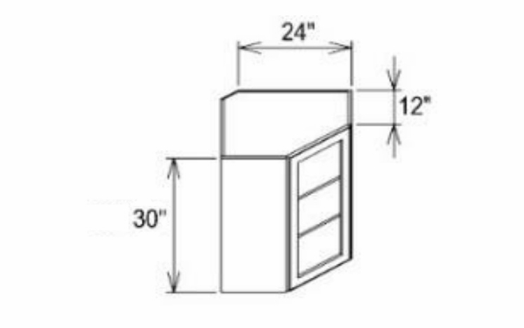 Innovation Imperial Blue WDCMD2430: 1 Door Mullion Wall Diagonal Cabinet - Glass Not Included: RTA Kitchen Cabinet
