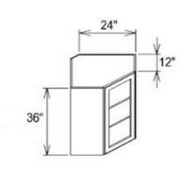 Innovation Imperial Blue WDCMD2436: 1 Door Mullion Wall Diagonal Cabinet - Glass Not Included: RTA Kitchen Cabinet