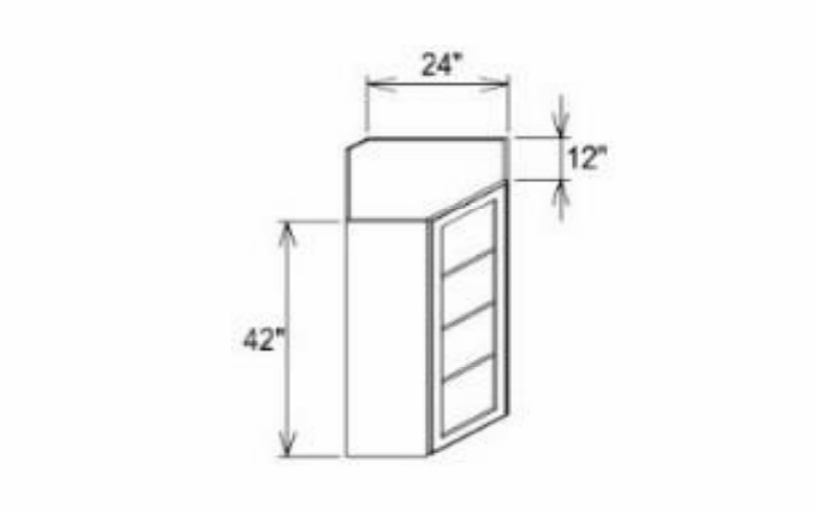 Innovation Imperial Blue WDCMD2442: 1 Door Mullion Wall Diagonal Cabinet - Glass Not Included: RTA Kitchen Cabinet