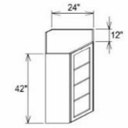 Innovation Imperial Blue WDCMD2442: 1 Door Mullion Wall Diagonal Cabinet - Glass Not Included: RTA Kitchen Cabinet