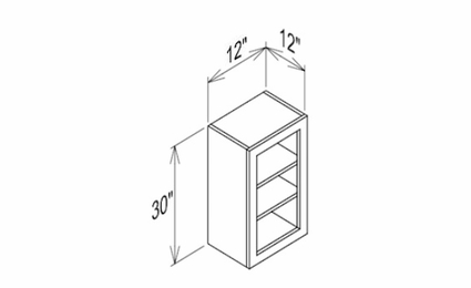 Innovation Imperial Blue WMD1230: 1 Door Mullion Wall Cabinet - Glass Not Included: RTA Kitchen Cabinet