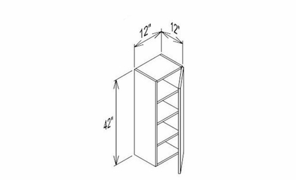 Innovation Imperial Blue WMD1242: 1 Door Mullion Wall Cabinet - Glass Not Included: RTA Kitchen Cabinet