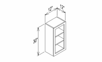 Innovation Imperial Blue WMD1830: 1 Door Mullion Wall Cabinet - Glass Not Included: RTA Kitchen Cabinet