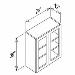 Innovation Imperial Blue WMD2436: 2 Door Mullion Wall Cabinet - Glass Not Included: RTA Kitchen Cabinet