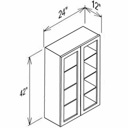 Innovation Imperial Blue WMD2442: 2 Door Mullion Wall Cabinet - Glass Not Included: RTA Kitchen Cabinet