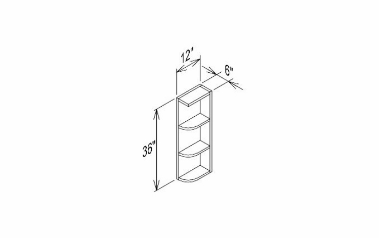 Innovation Imperial Blue WOES0636: Wall Open End Shelf Cabinet: RTA Kitchen Cabinet