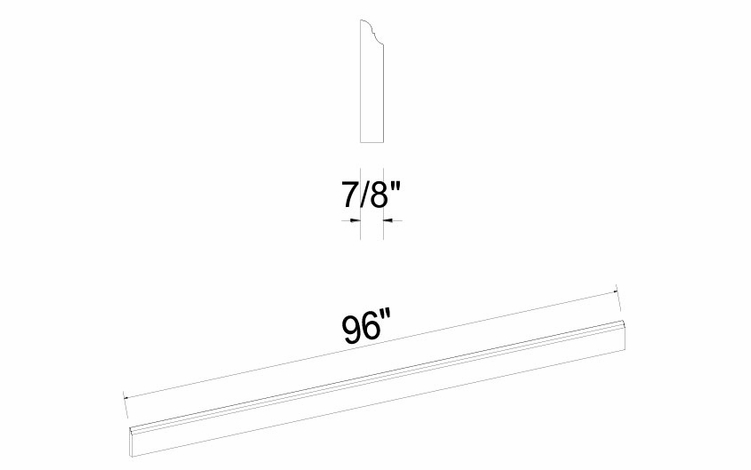Inset White Shaker BBM8: Base Bottom Molding: Assembled Kitchen Cabinets