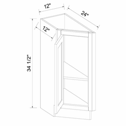Inset White Shaker BTC12L: Left Base Transitional Cabinet: Assembled Kitchen Cabinets