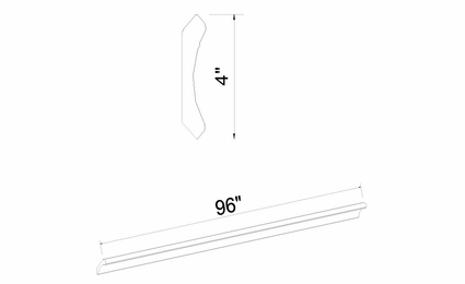 Inset White Shaker CCM8: 4" High Crown Molding: Assembled Kitchen Cabinets