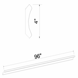 Inset White Shaker CCM8: 4" High Crown Molding: RTA Kitchen Cabinets