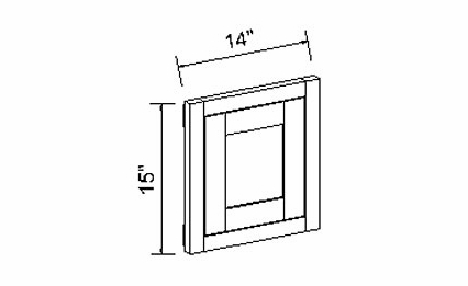 Inset White Shaker DD1415: Dummy Door: RTA Kitchen Cabinets