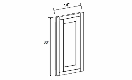 Inset White Shaker DD1430: Dummy Door: RTA Kitchen Cabinets