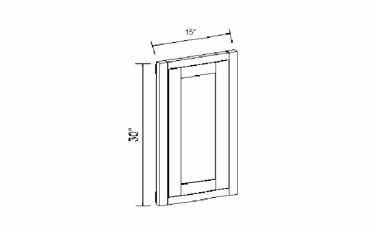 Inset White Shaker DD1530: Dummy Door For Island: Assembled Kitchen Cabinets