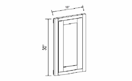 Inset White Shaker DD1830: Dummy Door For Island: RTA Kitchen Cabinets