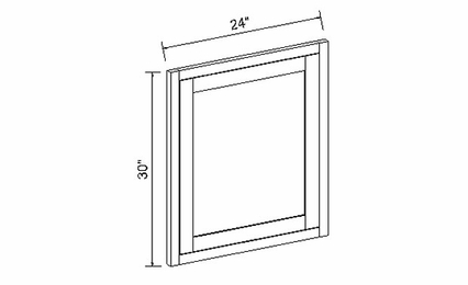 Inset White Shaker DD2430: Dummy Door For Island: RTA Kitchen Cabinets