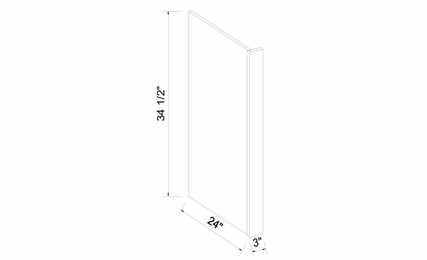 Inset White Shaker DWP3: Dish Washer Panel With 3" Return: Assembled Kitchen Cabinets
