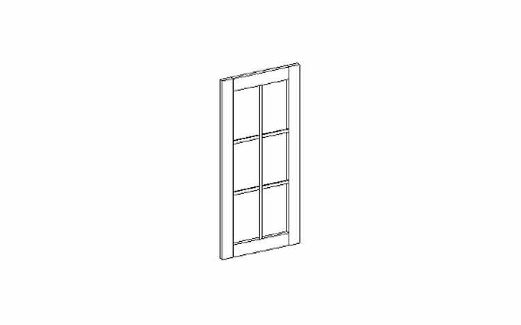 Inset White Shaker GD1536M: Glass Door With Mullion: RTA Kitchen Cabinets