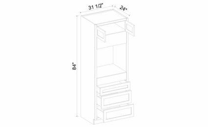 Inset White Shaker OC31.584S: Single Oven Cabinet: Assembled Kitchen Cabinets