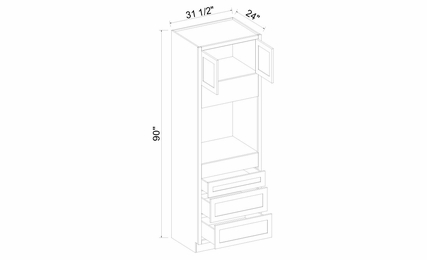 Inset White Shaker OC31.590S: Single Oven Cabinet: Assembled Kitchen Cabinets