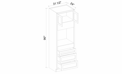 Inset White Shaker OC31.596S: Single Oven Cabinet: RTA Kitchen Cabinets