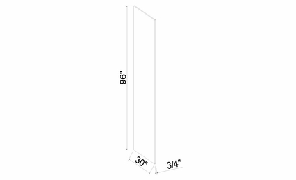 Inset White Shaker REP2496-3/4: Refrigerator Panel: Assembled Kitchen Cabinets