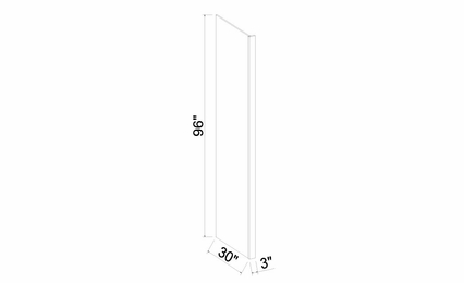 Inset White Shaker REP3096-3: Refrigerator Panel With 3" Return: Assembled Kitchen Cabinets