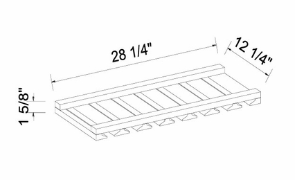 Inset White Shaker SGR30: Stem Glass Rack: RTA Kitchen Cabinets