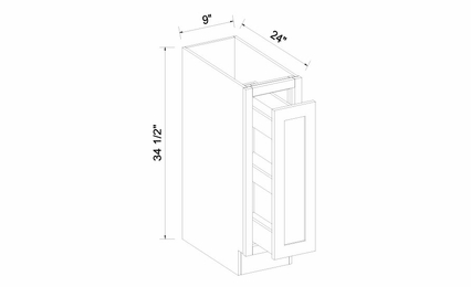 Inset White Shaker SR09: Spice Rack Cabinet: Assembled Kitchen Cabinets