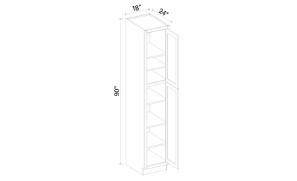 Inset White Shaker TP1890: 2 Door Tall Pantry Cabinet: Assembled Kitchen Cabinets