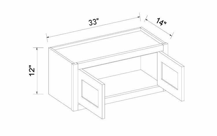 Inset White Shaker W3312: Double Door Wall Cabinet: Assembled Kitchen Cabinets