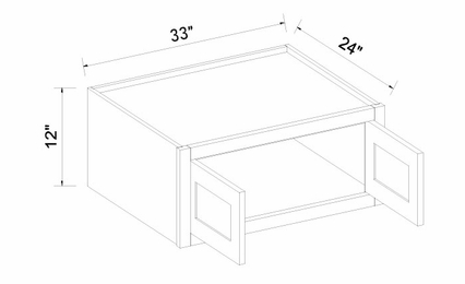 Inset White Shaker W331224: Refrigerator Wall Cabinet: Assembled Kitchen Cabinets