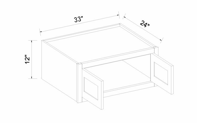 Inset White Shaker W331224: Refrigerator Wall Cabinet: RTA Kitchen Cabinets