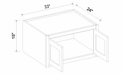 Inset White Shaker W331524: Refrigerator Wall Cabinet: Assembled Kitchen Cabinets