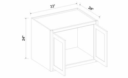 Inset White Shaker W332424: Refrigerator Wall Cabinet: RTA Kitchen Cabinets