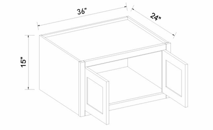 Inset White Shaker W361524: Refrigerator Wall Cabinet: Assembled Kitchen Cabinets