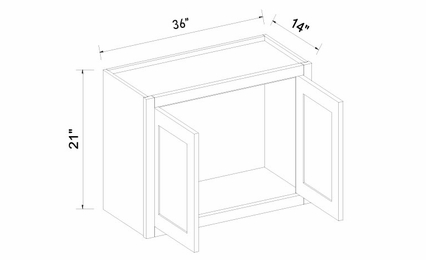 Inset White Shaker W3621: Double Door Wall Cabinet: RTA Kitchen Cabinets