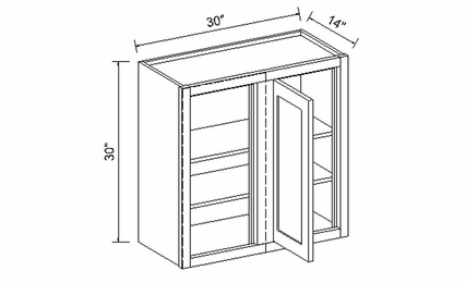 Inset White Shaker WBC3030: Wall Blind Corner Cabinet: RTA Kitchen Cabinets