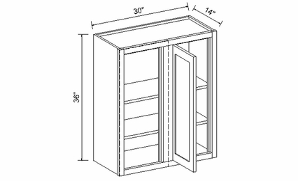 Inset White Shaker WBC3036: Wall Blind Corner Cabinet: Assembled Kitchen Cabinets