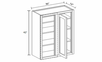 Inset White Shaker WBC3042: Wall Blind Corner Cabinet: Assembled Kitchen Cabinets