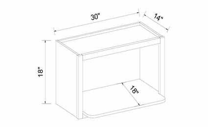 Inset White Shaker WM3018: Wall Microwave Cabinet: RTA Kitchen Cabinets