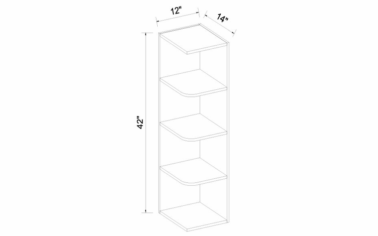 Inset White Shaker WOS1242: Wall Open Shelf: Assembled Kitchen Cabinets