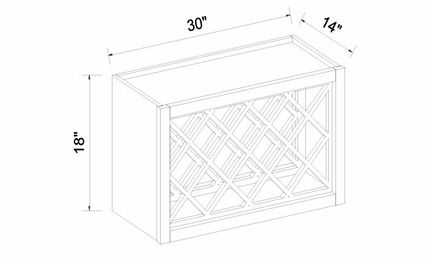 Inset White Shaker WR3018: Wine Rack: RTA Kitchen Cabinets
