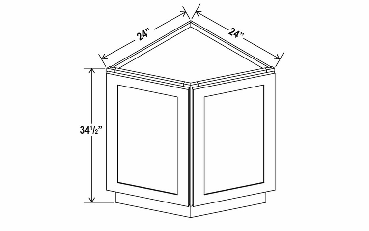 Iron Black BEC24: Base End Cabinet: Assembled Kitchen Cabinets