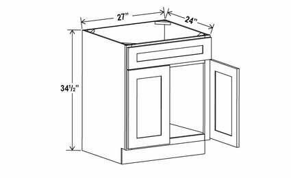 Iron Black SB27: Sink Base Cabinet: Assembled Kitchen Cabinets