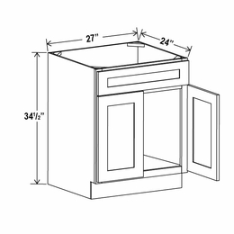 Iron Black SB27: Sink Base Cabinet: Assembled Kitchen Cabinets