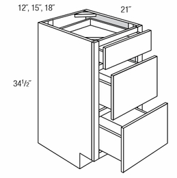 JSI Essex VDB1821: Bathroom Vanity Drawer Base: RTA Kitchen Cabinets