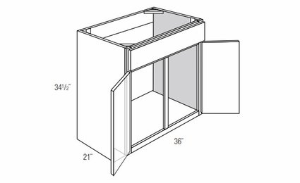 JSI Trenton Recessed V3621: Bathroom Vanity: RTA Kitchen Cabinets