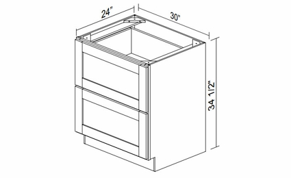 Kabinet King Armor White Oak DB30-2: Pot & Pan Base Cabinet: Assembled Kitchen Cabinets